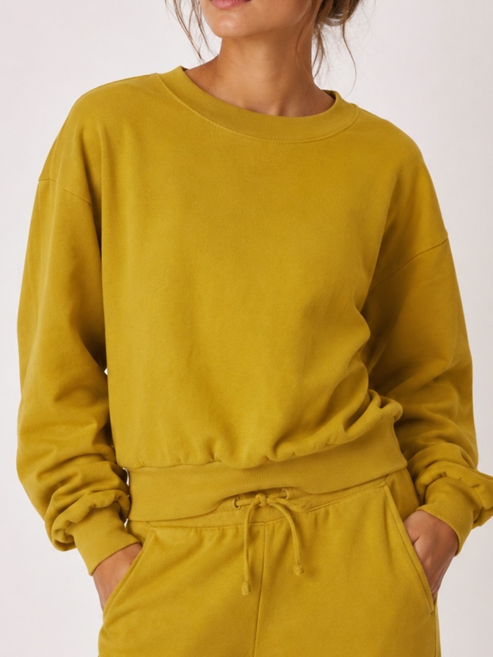 LOS ANGELES APPAREL Cotton 14oz Heavy Fleece Sweatshirt Mustard Yellow Medium